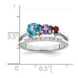 Sterling Silver RH-plated 1.12t.w. LSBT/AM/GA/WT Ring - QR-3AF0B0E8-6217