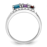 Sterling Silver RH-plated 1.12t.w. LSBT/AM/GA/WT Ring - QR-EC3CC5BB-6524