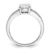 Sterling Silver Rh-plated 7mm Round Channel Set CZ Engagement Ring - QR-41507687-9447