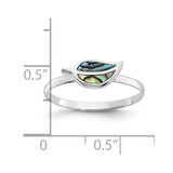Sterling Silver RH-plated Abalone Leaf Ring - QR-BEEC12C6-3335