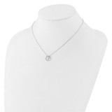 Sterling Silver RH-plated Created Opal Inlay Cross 16in w/2in ext Necklace