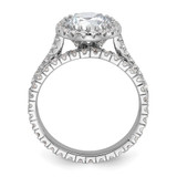 Sterling Silver RH-plated CZ Halo Engagement Ring and Eternity Band Set - QR-88388CFC-9771
