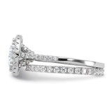 Sterling Silver RH-plated CZ Halo Engagement Ring and Eternity Band Set - QR-88388CFC-9771