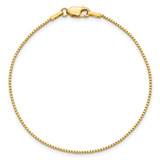 14K 8 inch 1mm Box with Lobster Clasp Bracelet