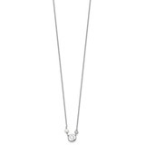 Sterling Silver RH-plated CZ/Cross/FWC Pearl w/2in ext Necklace