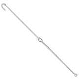 Sterling Silver RH-plated Fancy Loop 9in Plus 1in ext Anklet