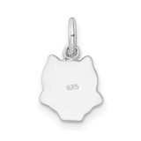 Sterling Silver RH-plated Multi-color Enameled Owl Children's Pendant