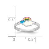 Sterling Silver RH-plated Multi-color Enameled Rainbow Children's Ring - QR-1E76EDA0-7675