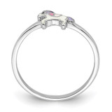 Sterling Silver RH-plated Multi-color Enameled Unicorn Children's Ring - QR-C19BD4C2-6539