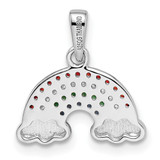 Sterling Silver Rh-plated Multi-color Nano Crystal Rainbow Pendant