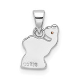 Sterling Silver RH-plated Pink Enamel & CZ Elephant Children's Pendant