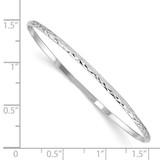 Sterling Silver RH-plated Polished & D/C 2mm Slip On Children's Bangle - QB-8C953DCC-9726