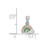Sterling Silver RH-plated Polished & Enameled Rainbow Children's Pendant - QC-CFB65DC2-2235