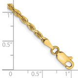14K 8 Inch 2.75mm Diamond-cut Quadruple Rope Lobster Clasp Chain