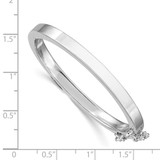 Sterling Silver RH-plated Polished 4mm w/ Safety Hinged Children's Bangle - QB-0BC59F3A-3097
