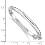 Sterling Silver RH-plated Polished 4mm w/ Safety Hinged Children's Bangle - QB-5C84178D-4832