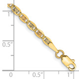 14K 8 inch 2.75mm Tri-color Pav‚ Valentino with Lobster Clasp Bracelet