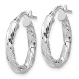 Sterling Silver Rh-plated Polished and Textured Twisted Oval Hoop Earrings - QE-203D1A96-8940