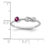 Sterling Silver RH-plated Polished Circle Rhodolite Garnet Infinity Ring - QB-105C15E8-9839