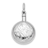 Sterling Silver RH-plated Polished Screw Top Ash Holder Pendant - QC-28F626D0-8616