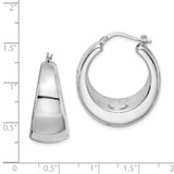 Sterling Silver RH-plated Polished Tapered Hollow Round Hoop Earrings - QE-4E572AB6-7369