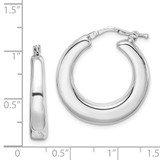 Sterling Silver RH-plated Polished Tapered Hollow Round Hoop Earrings - QE-8CAF423E-7070
