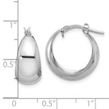 Sterling Silver RH-plated Polished Tapered Round SM Hoop Earrings - QE-2E393498-8473
