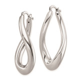 Sterling Silver RH-plated Polished Twisted Hollow Oval Hoop Earrings - QE-4C7723A3-3751