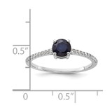 Sterling Silver Rh-plated-plated .81S Sapphire and .12WT White Topaz Ring - QR-5803D50F-5027