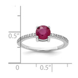Sterling Silver Rh-plated-plated 1.43R Ruby and .12WT White Topaz Ring - QR-06FB513B-5446