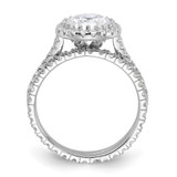 Sterling Silver Rh-plt 11mm CZ Halo Engagement/Eternity Band 2 Ring Set - QR-144AB078-3726