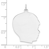 Sterling Silver Rh-plt Engraveable Boy Disc Charm Polish on Front/Back - QM-31EE53CA-3661
