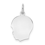 Sterling Silver Rh-plt Engraveable Boy Disc Charm Polish on Front/Back - QM-4C119C0F-8152