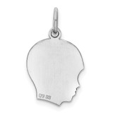 Sterling Silver Rh-plt Engraveable Boy Disc Charm Polish on Front/Back - QM-4C119C0F-8152