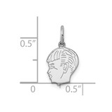 Sterling Silver Rh-plt Engraveable Boy Disc Charm Polish on Front/Back - QM-C3C553C3-5685