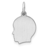 Sterling Silver Rh-plt Engraveable Boy Disc Charm Polish on Front/Back - QM-D3ADEE6E-6852