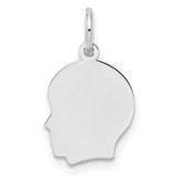 Sterling Silver Rh-plt Engraveable Boy Disc Charm Polish on Front/Back - QM-ED6C5E0F-6629