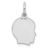 Sterling Silver Rh-plt Engraveable Boy Disc Charm Polish on Front/Back - QM-ED6C5E0F-6629