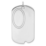Sterling Silver Rh-plt Engraveable Dog Tag Polished Front/Back Disc Charm - QM-D7488C3F-6304