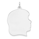 Sterling Silver Rh-plt Engraveable Girl Disc Charm Polish on Front/Back - QM-34E6A90B-5825