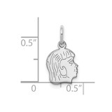 Sterling Silver Rh-plt Engraveable Girl Disc Charm Polish on Front/Back - QM-82C1A659-5681