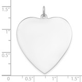 Sterling Silver Rh-plt Engraveable Heart Polished Front/Back Disc Charm - QM-025B84E9-6772