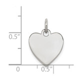 Sterling Silver Rh-plt Engraveable Heart Polished Front/Back Disc Charm - QM-08DC3C2D-9621