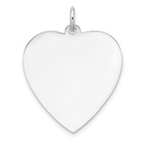 Sterling Silver Rh-plt Engraveable Heart Polished Front/Back Disc Charm - QM-5CB4B517-4433