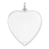 Sterling Silver Rh-plt Engraveable Heart Polished Front/Back Disc Charm - QM-5CB4B517-4433