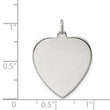 Sterling Silver Rh-plt Engraveable Heart Polished Front/Back Disc Charm - QM-5CDAC693-3286