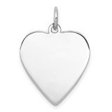 Sterling Silver Rh-plt Engraveable Heart Polished Front/Back Disc Charm - QM-75622CC6-9041