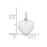 Sterling Silver Rh-plt Engraveable Heart Polished Front/Back Disc Charm - QM-8895B0FC-1057