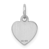 Sterling Silver Rh-plt Engraveable Heart Polished Front/Back Disc Charm - QM-AC37F026-1023