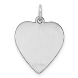 Sterling Silver Rh-plt Engraveable Heart Polished Front/Back Disc Charm - QM-B3460A1E-8243